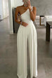 Karleedress One Shoulder High Waist Wide Leg Sleeveless Jumpsuit