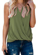 KD V Neck Wrap Front Sleeveless Top
