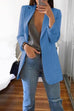 Karleedress Solid Notched Lapel Open Front Long Sleeve Blazer