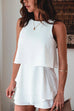 Karleedress Sleeveless Layered Short Romper
