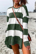 Karleedress Striped Side Split High Low Hem Pullovers