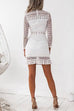 Karleedress Back Zipper Lace Splice Hollow Out Mini Dress
