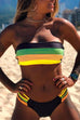 Karleedress Rainbow Stripes Bandeau 2 Pieces Bikini Set