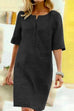 Karleedress Kathy Half Sleeve Cotton Linen Shift Dress