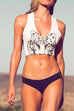 Karleedress Tiger Printed Crop Top Two-piece Swimsuit