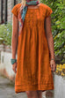 Karleedress Solid U Neck Short Sleeve Ruched Dress